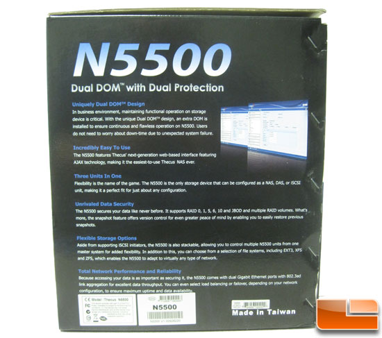 Thecus N5500 5 bay NAS other box side