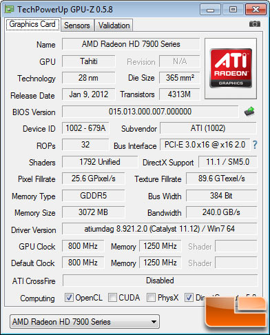 AMD Radeon HD 7950 Test Settings