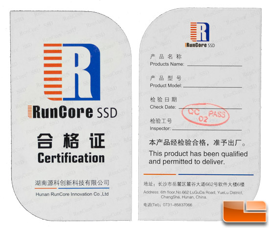 RunCore Pro V 120GB Inspection