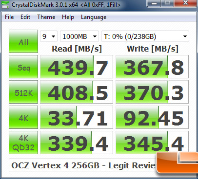OCZ Vertex 4 256GB CRYSTALDISKMARK P67