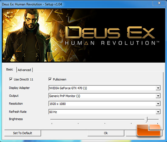Deus Ex Test Settings 