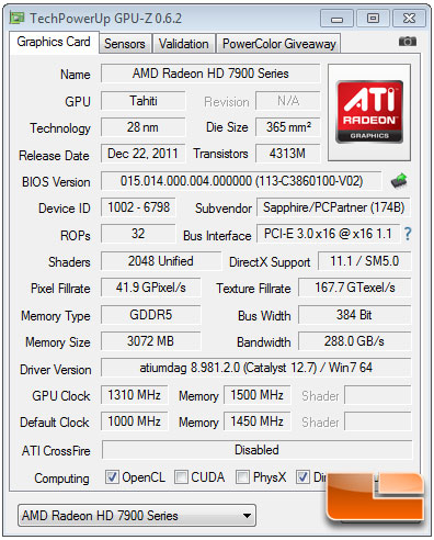 AMD OverDrive Radeon HD 7970 Overclock