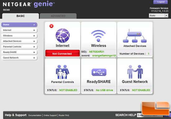 Netgear R6300 Genie GUI