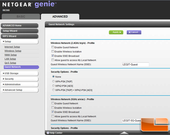 Netgear R6300 Genie GUI