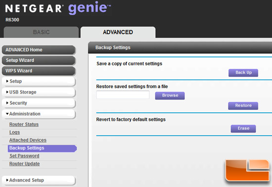 Netgear R6300 Genie GUI