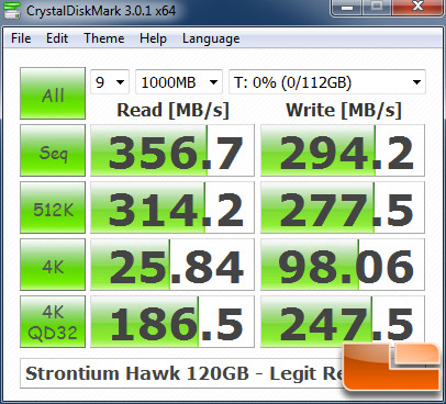 Strontium Hawk 120GB CRYSTALDISKMARK P67