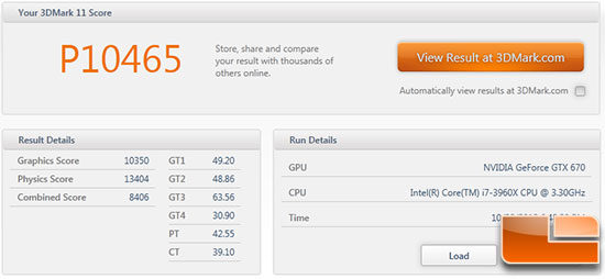 ASUS GeForce GTX 670 DirectCU II Top 3DMark11 Overclocked