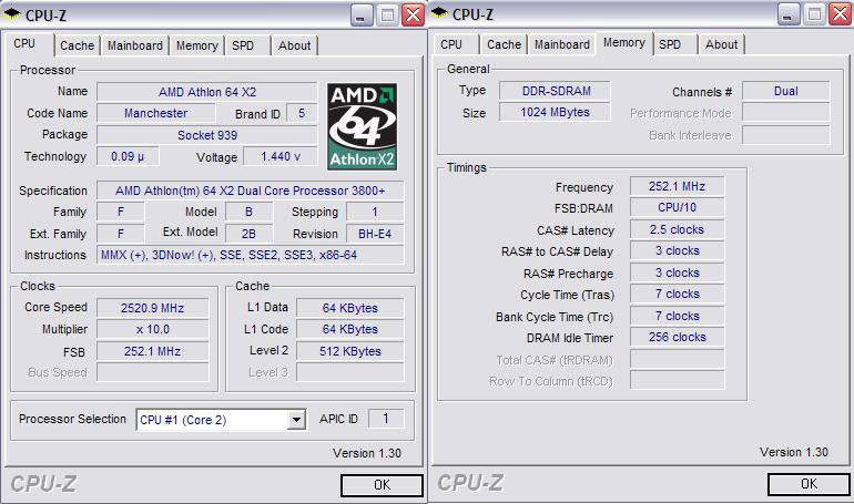 CPU-Z 2.52GHz