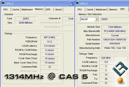 PC2-1000054 Memory Overclocked as C3 Timings