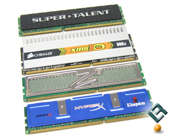 Cosair, Kingston, OCZ, Super Talent DDR3 1333MHz PC3-10666 Roundup Kits