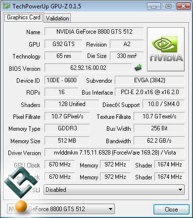 EVGA GeForce 8800 GTS Video Card - 512-P3-N841-A3
