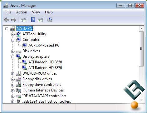 ATI Radeon HD 3870 and Radeon HD 3850 in Device Manager