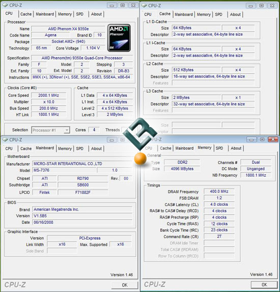 The AMD Phenom X4 9350e Processor Test System