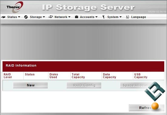 Thecus N5200BR Raid Setup