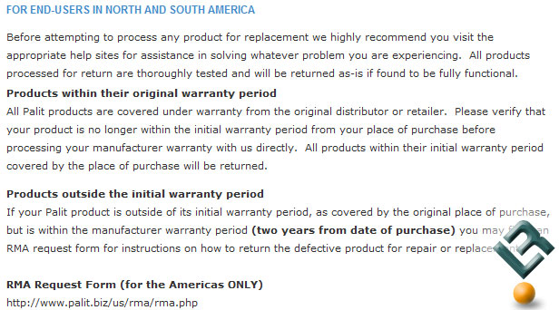 Palit Warranty Process - RMA