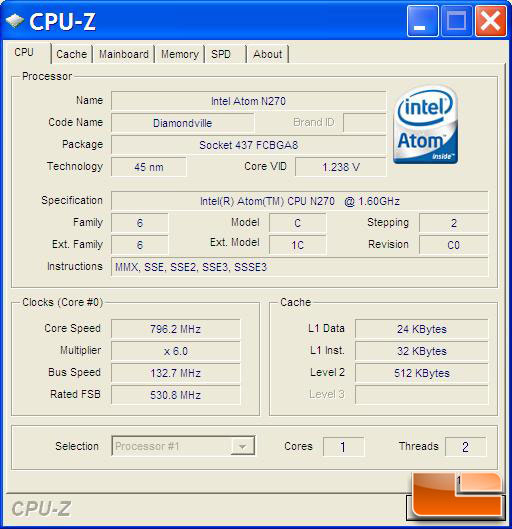 ASUS Eee Top CPU-Z