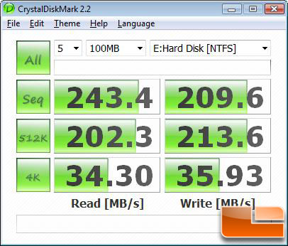 CrystalDiskMark v2.2 Benchmark