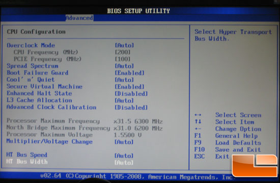 ASRock M3A780GXH CPU Config