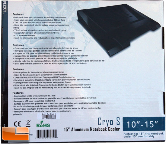 NZXT CRYO S REAR OF BOX