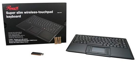 Rosewill Super Slim 2.4GHz Wireless Touchpad Keyboard