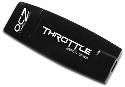 OCZ Announces Throttle eSATA Drive in 8GB to 32GB Capacities