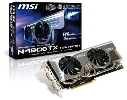 MSI Launches the NVIDIA GeForce N480GTX Twin Frozr II Graphics Card