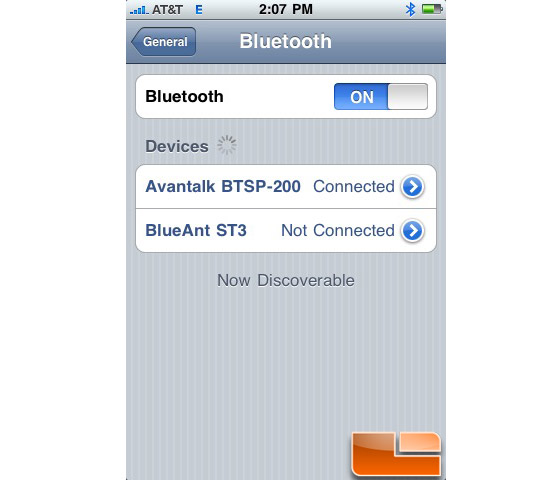 Avantalk BTSP-200 Paired with iPhone