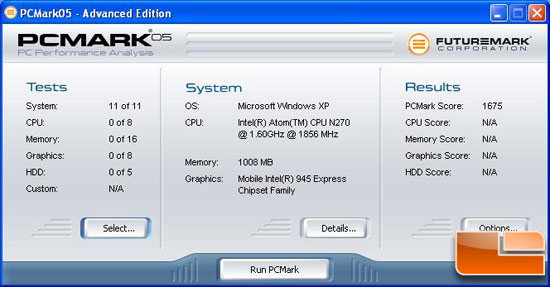 PCMark05 Benchmarking