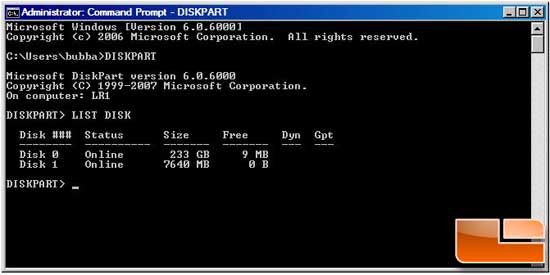 Install Windows 7 from a USB Key Vista drive prep step 6