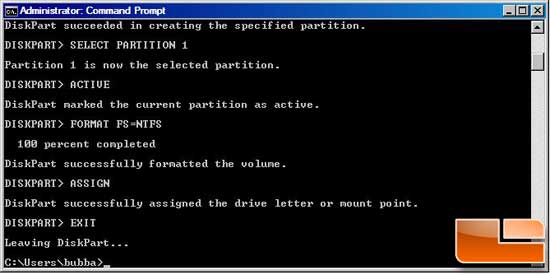 Install Windows 7 from a USB Key Vista drive prep step 6