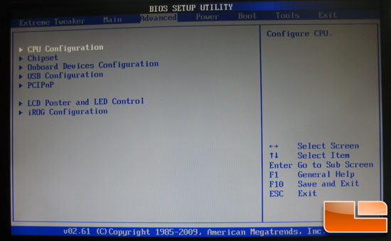 Asus Crosshair III Formula Advanced BIOS Settings