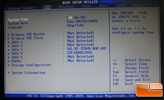 Asus Crosshair III Formula Main Settings