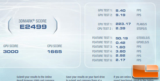 3dmark Vantage Benchmark Results