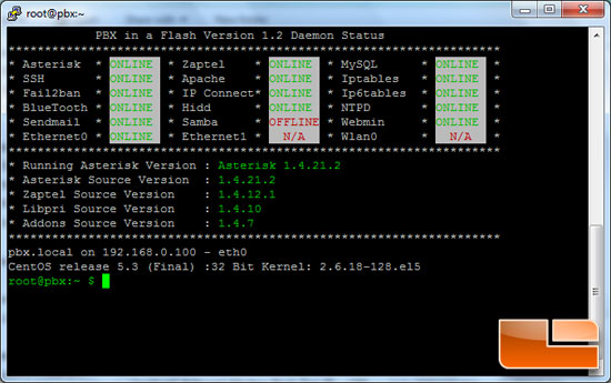 PBX in a Flash Status