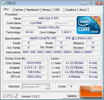 Intel Core i7 870 Retail CPU Overclocking