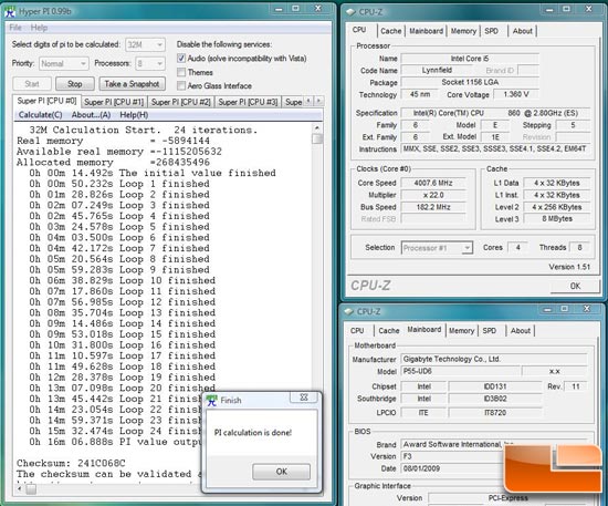 Gigabyte GA-P55-UD6 at 4GHz 8x 32M Super Pi Stable