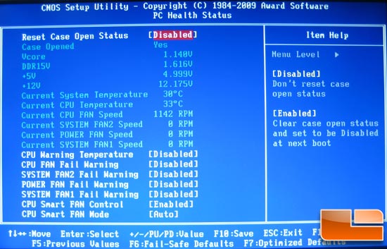 Gigabyte P55 BIOS PC Health