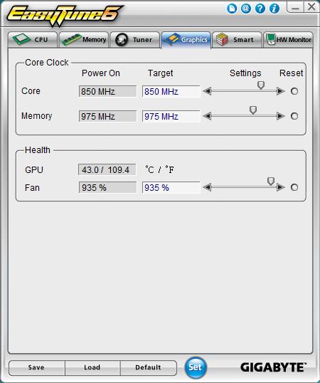 Gigabyte's EasyTune6 on P55 GFX Information