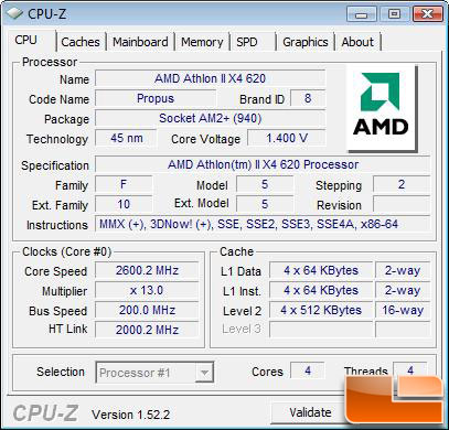 AMD Athlon II X4 620 Processor Stock 2.6GHz