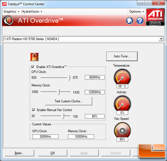 ATI Radeon HD 5870 OC Video Card Overclocking