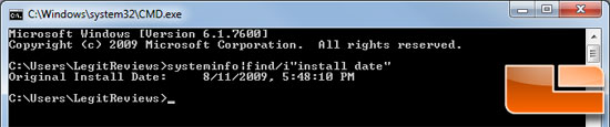 Windows 7 64-Bit Install Date