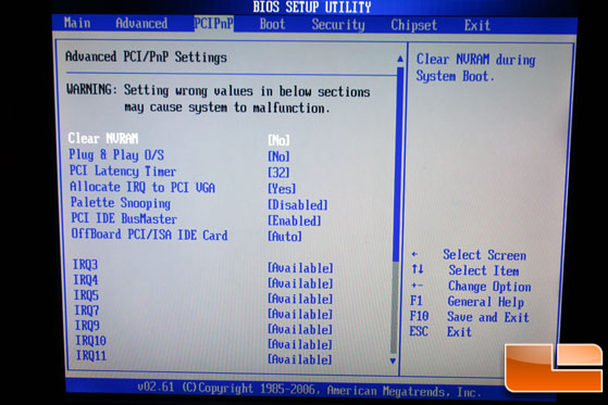 pci 1 irq assignment bios