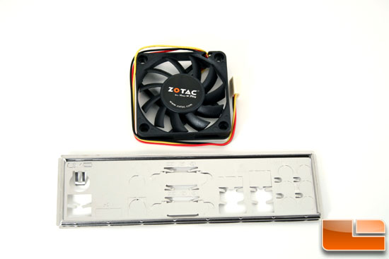 The Zotac IONITX-A-U Atom 330 Motherboard  Fan and Shield