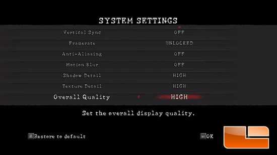 Resident Evil 5 High Settings