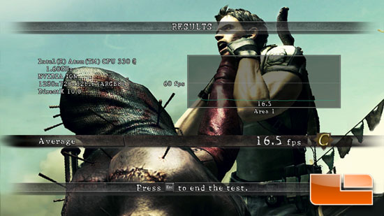 Resident Evil 5 Low Results