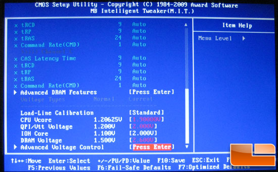 Gigabyte X58A-UD7 BIOS Voltages