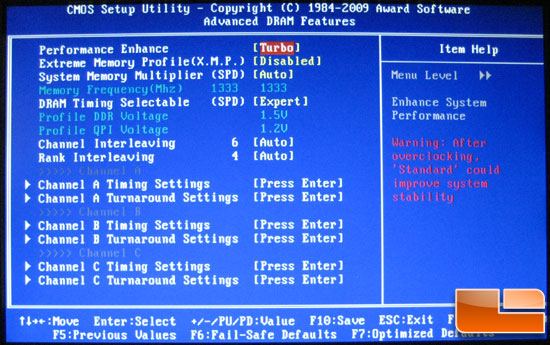 Gigabyte X58A-UD7 BIOS Memory