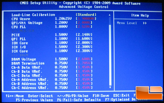 Gigabyte X58A-UD7 BIOS Voltages