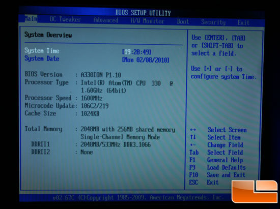 ASRock A330ION BIOS Overview