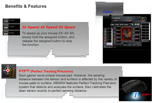 Gigabyte M8000X Gaming Mouse Features